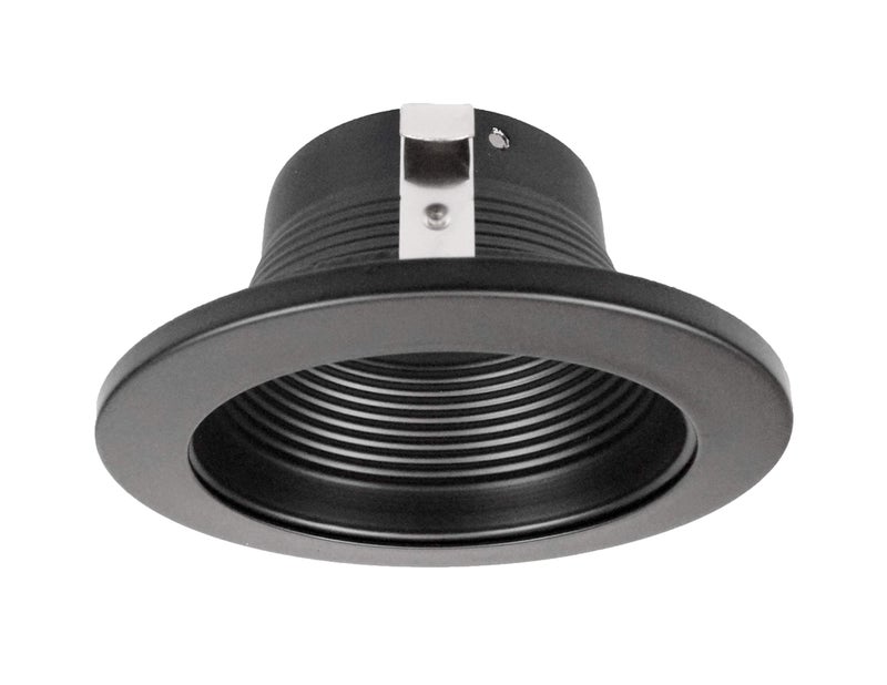 Nicor إطار بفل أسود بحجم 4 بوصات من NICOR للإضاءة، يناسب حاويات بحجم 4 بوصات (19502BK) - Image 1